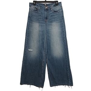 BDG Urban Outfitters Wide Leg Jeans Distressed Medium Wash Size 27 Women's